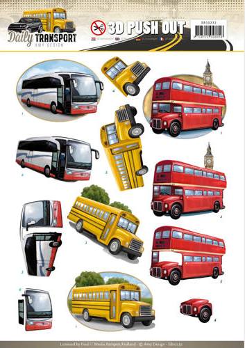 Amy Design Daily Transport Pushouts - By Bus (SB10232)