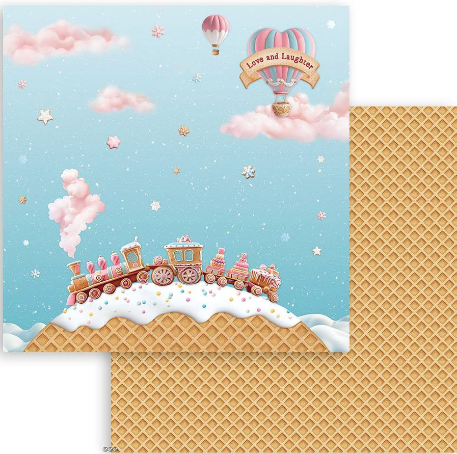 Stamperia Candy Christmas 12x12 Inch Paper - Train (SBB1084)