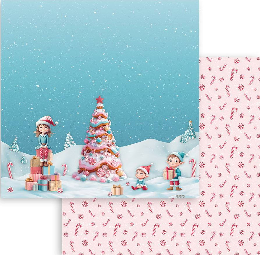 Stamperia Candy Christmas 12x12 Inch Paper - Tree (SBB1085)