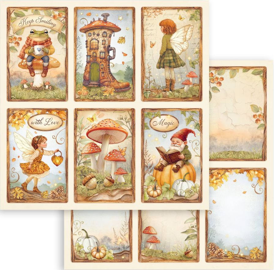 Stamperia Whispering Woods 12x12 Paper - 6 cards  (SBB1097) 