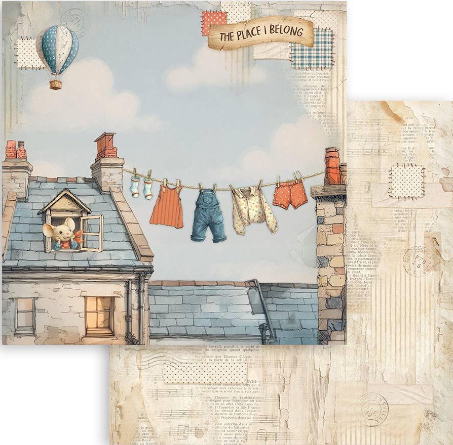 Stamperia Family 12x12 Paper - FRESH LAUNDRY  (SBB1117)