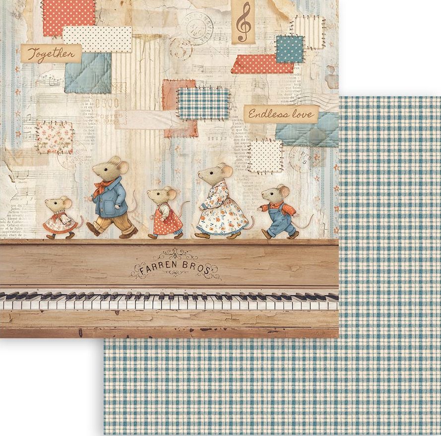 Stamperia Family 12x12 Paper - PIANO  (SBB1118)