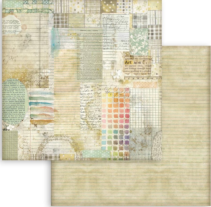 Stamperia Daisy Art 12x12 Paper - WATERCOLOUR PATTERN (SBB1128)