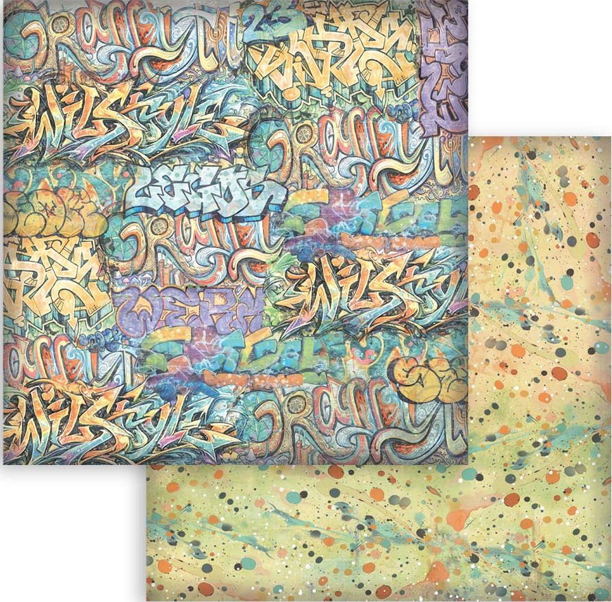 Stamperia Furry Friends 2 12x12  Paper - Graffiti Lettering by Antonis Tzanidakis (SBB1175)