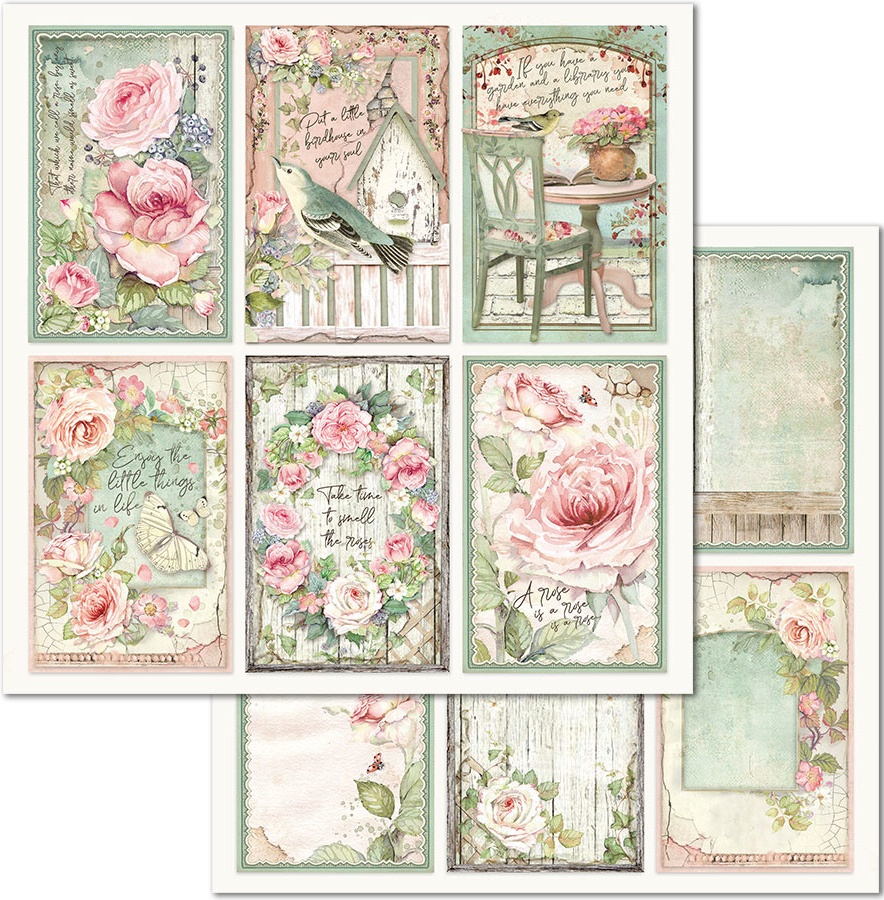 Stamperia Double-Sided Paper - FRAMES HOUSE OF ROSES (SBB676)