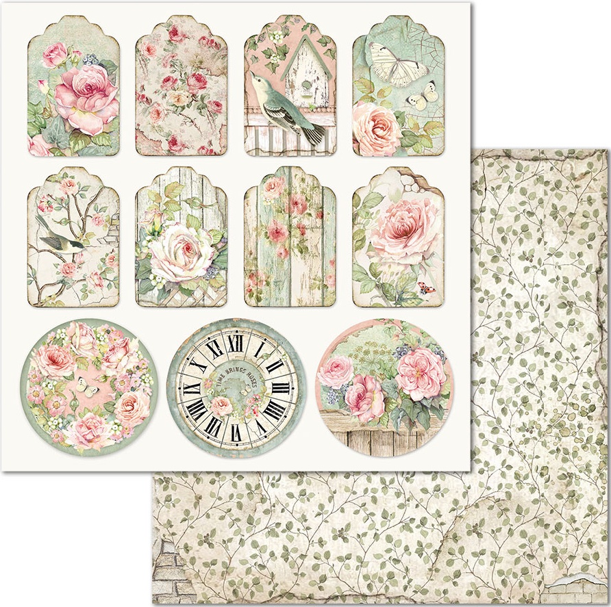Stamperia Double-Sided Paper - TAG HOUSE OF ROSES (SBB677)