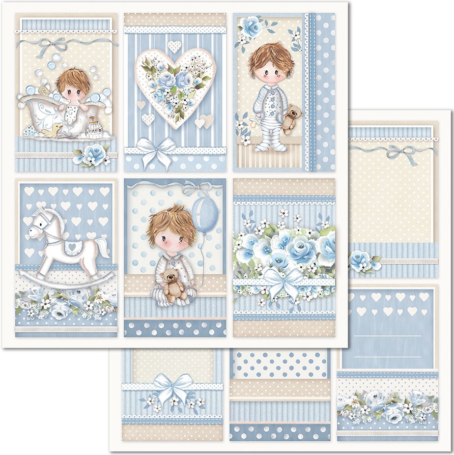 Stamperia Double-Sided Paper - Little Boy Frames (SBB683)