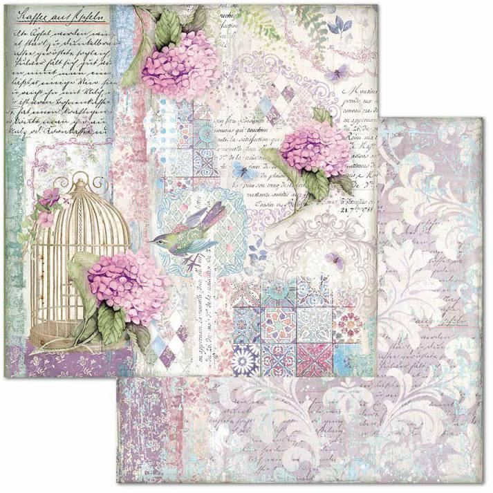 Stamperia Double-Sided Paper - HORTENSIA CAGE & BIRDS (SBB695)