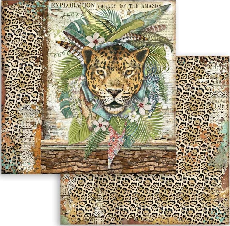 Stamperia Double-Sided Paper -  Amazonia Jaguar SBB763