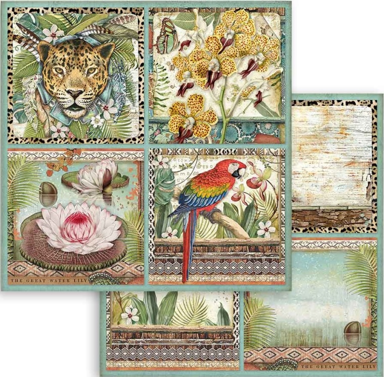 Stamperia Double-Sided Paper -   Amazonia Cards 1(SBB768)