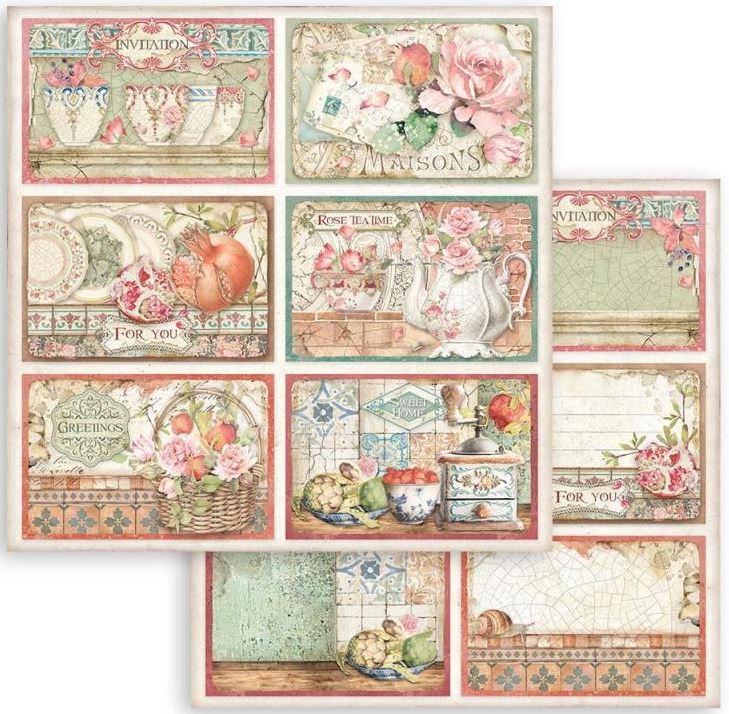 Stamperia Casa Granada Double-Sided Paper - Cards (SBB848 )