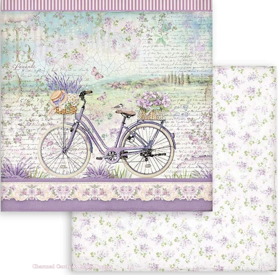 Stamperia Double-Sided Paper - Provence Bicycle (SBB851)
