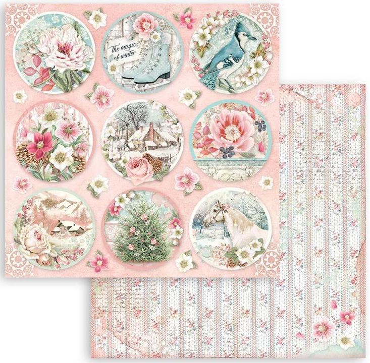 Stamperia Sweet Winter Double-Sided Paper - ROUNDS SBB896 