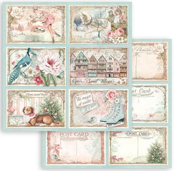Stamperia Sweet Winter Double-Sided Paper - CARDS SBB897