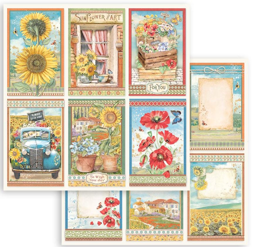 Stamperia Sunflower Art Double-Sided Paper - 6 cards (SBB934)
