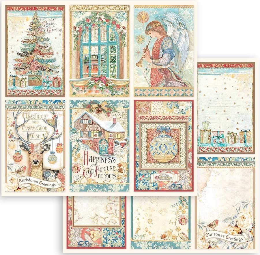 Stamperia Christmas Greetings Double-Sided Paper - 6 Cards (SBB942)