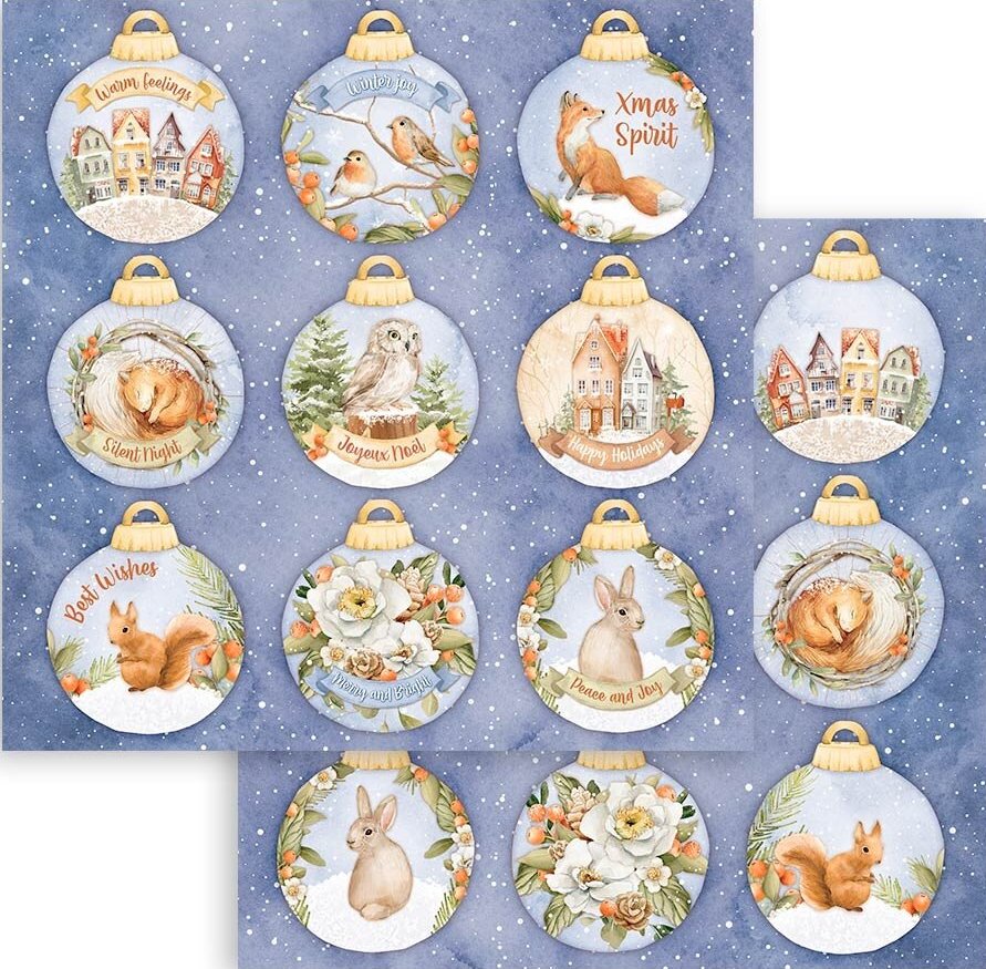 Stamperia Winter Valley Double-Sided Paper - Baubles  (SBB49)