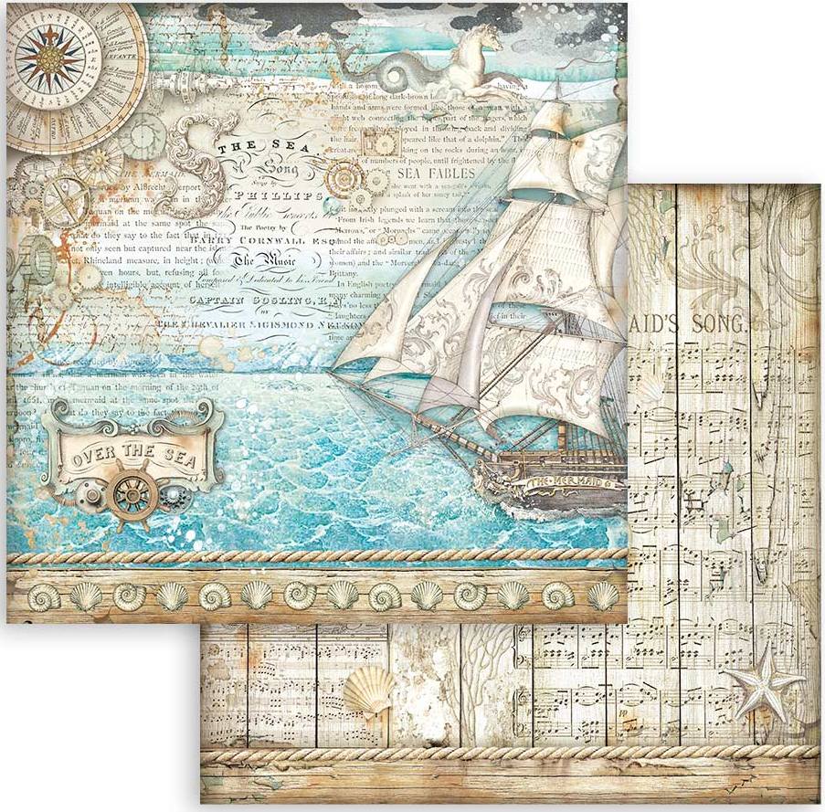 Stamperia Songs of the Sea Double-Sided Paper - Sailing Ship (SBB954)