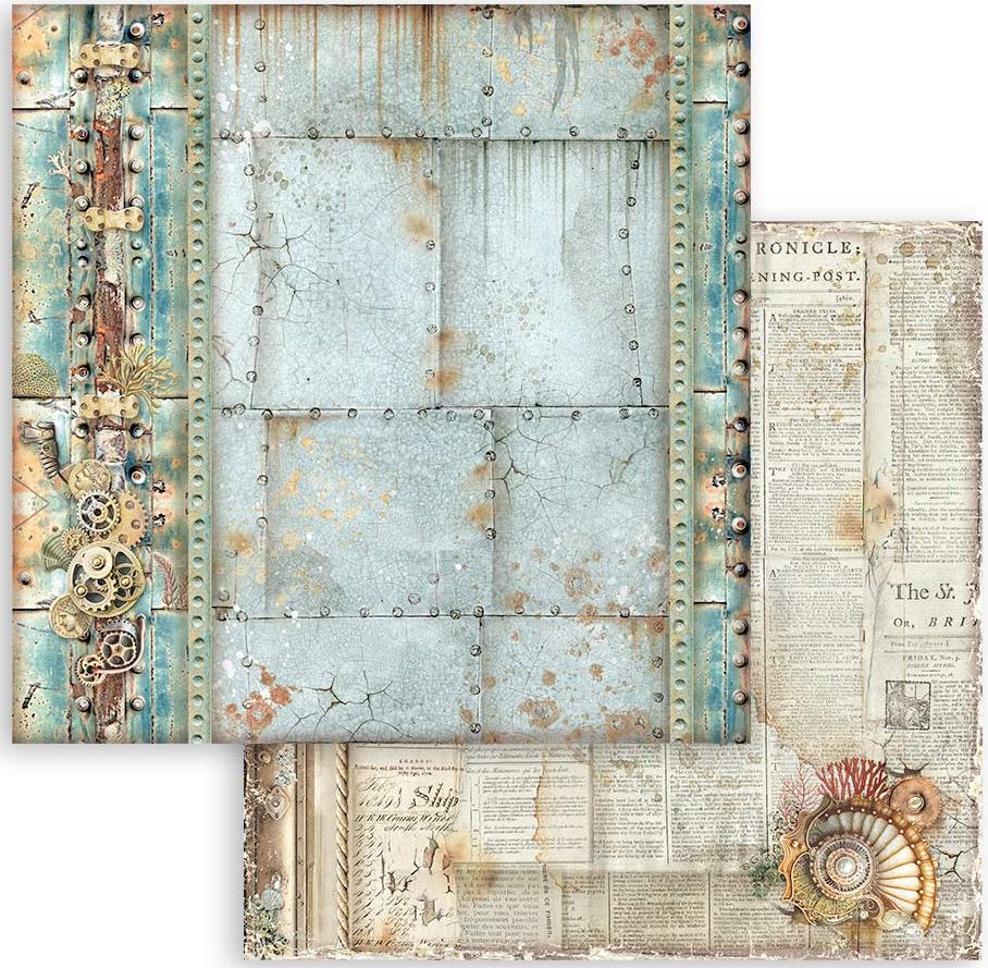 Stamperia Songs of the Sea Double-Sided Paper - Mechanism Border (SBB956)