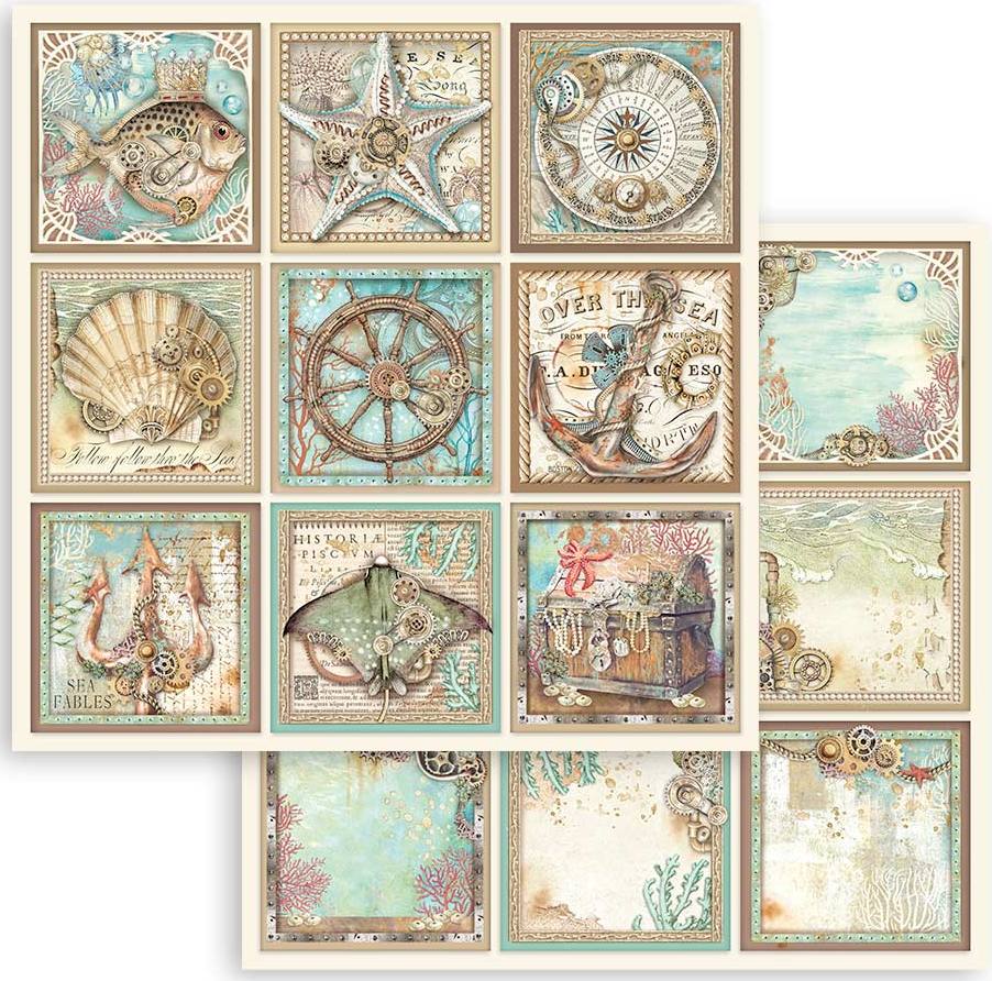 Stamperia Songs of the Sea Double-Sided Paper -  Tags (SBB958)