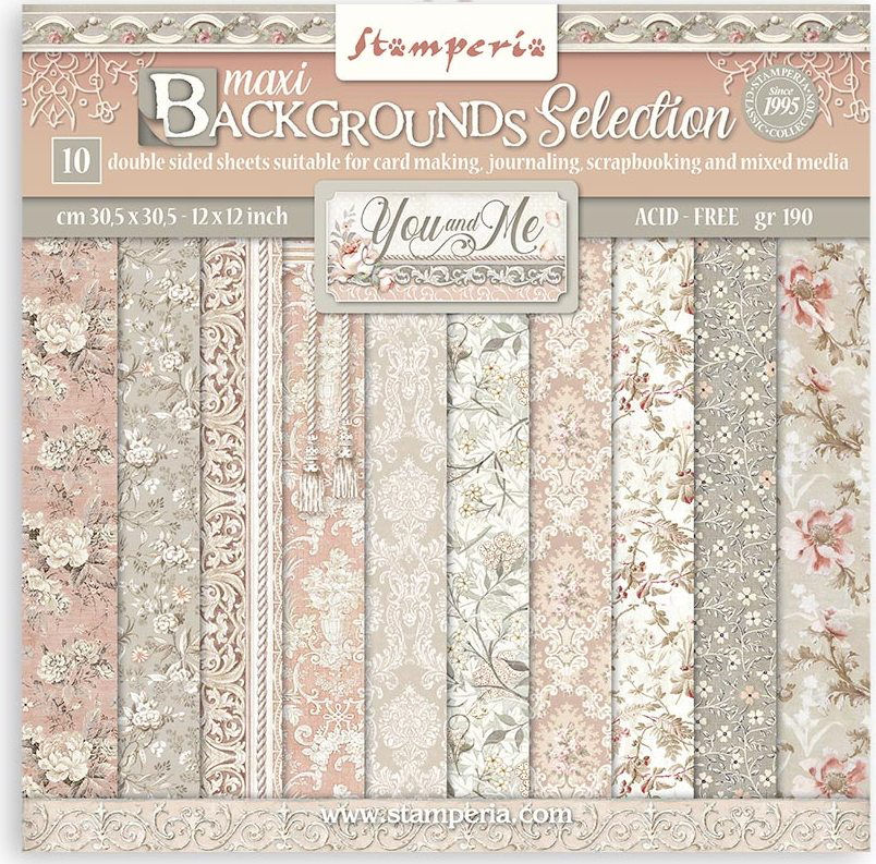 Stamperia 12x12 Paper Packs -YOU & ME BACKGROUNDS