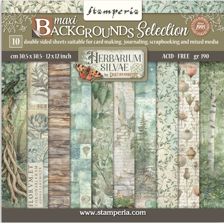 Stamperia Herbarium Silvae 12x12  Paper Pack BACKGROUNDS