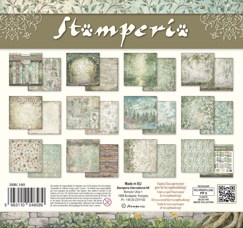 Stamperia Herbarium Silvae 12x12  Paper Pack BACKGROUNDS