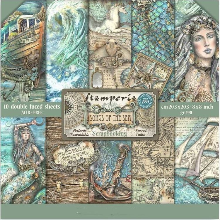 Stamperia Songs of the Sea 8x8 Paper Pack