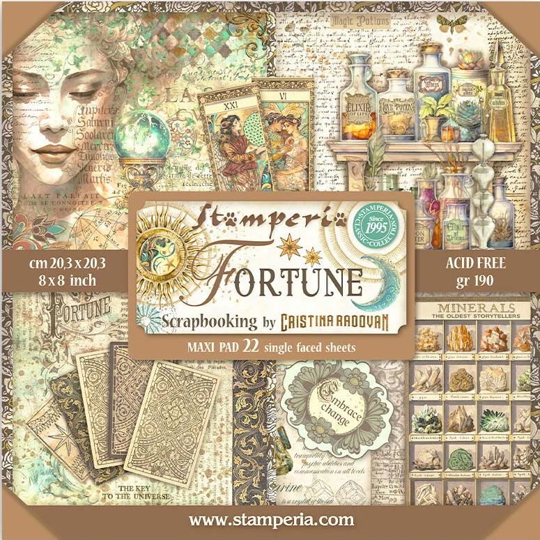 Stamperia Fortune Fortune 8x8  Paper Pack (Single Face)