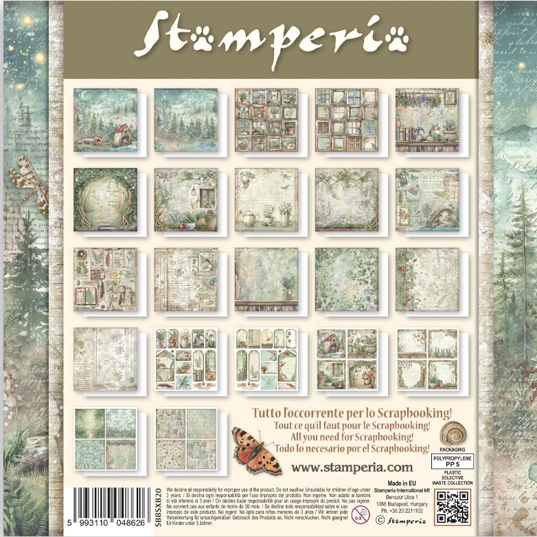 Stamperia Herbarium Silvae 8x8 Paper Pack  (Single Face)