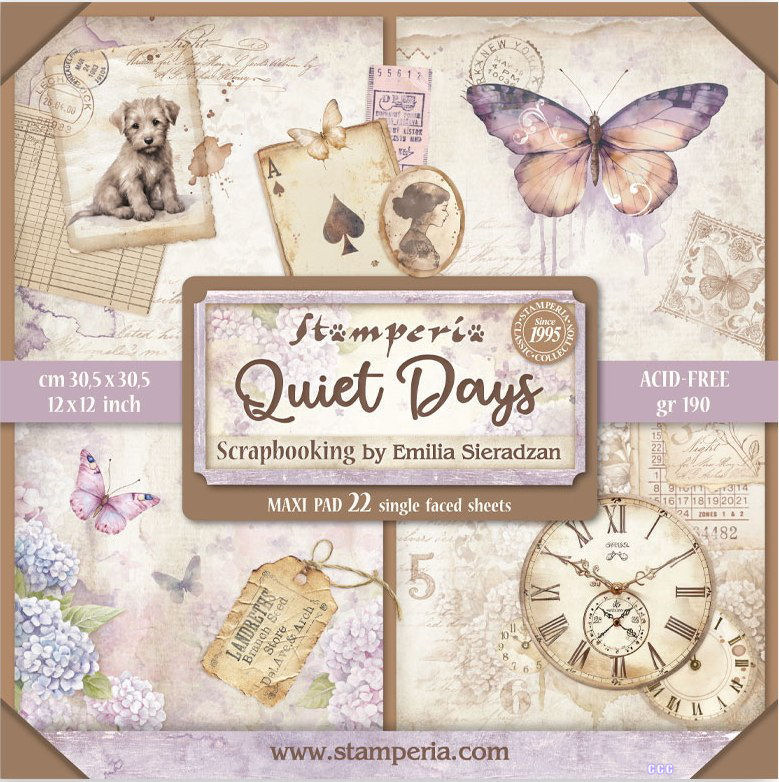Stamperia Quiet Days 12x12 Maxi Paper Pack (Single Face)