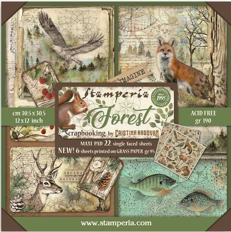 Stamperia Forest 12x12 Paper Pack Maxi (Single Face)