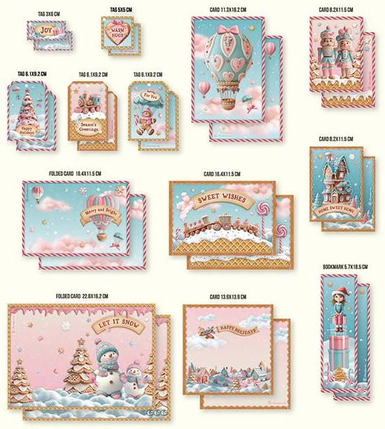 Stamperia Candy Christmas Cards Collection (SBCARD32) 