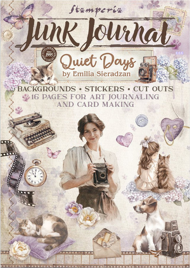 Stamperia Quiet Days Junk Journal Stickers, Backgrounds, Cut-Outs