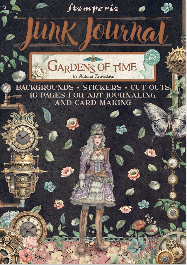 Stamperia Gardens of Time Junk Journal Stickers, Backgrounds, Cut-Outs
