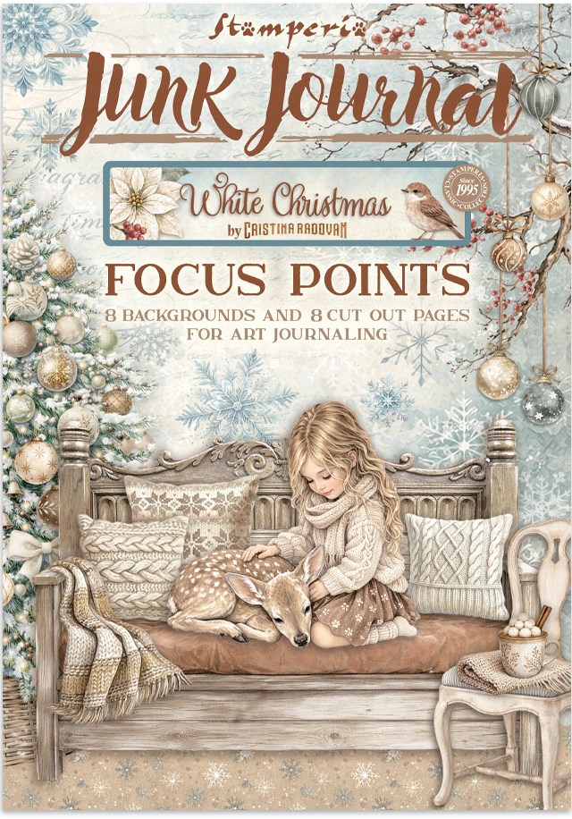 Stamperia White Christmas A5 Junk Journal Focus Points