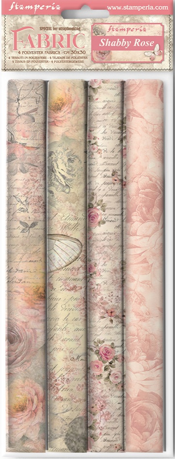 Stamperia Shabby Rose Fabric Sheets (4 Sheets)