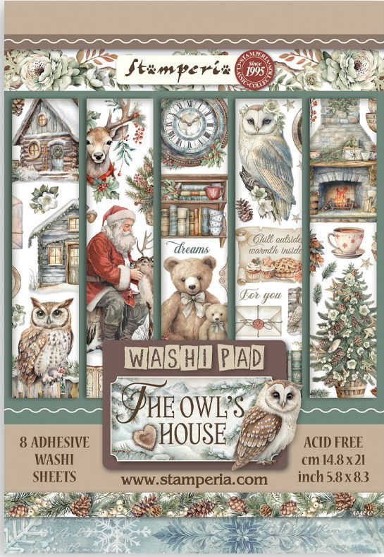 Stamperia The Owl's House A5 Washi Pad (8pcs) (SBW23) 