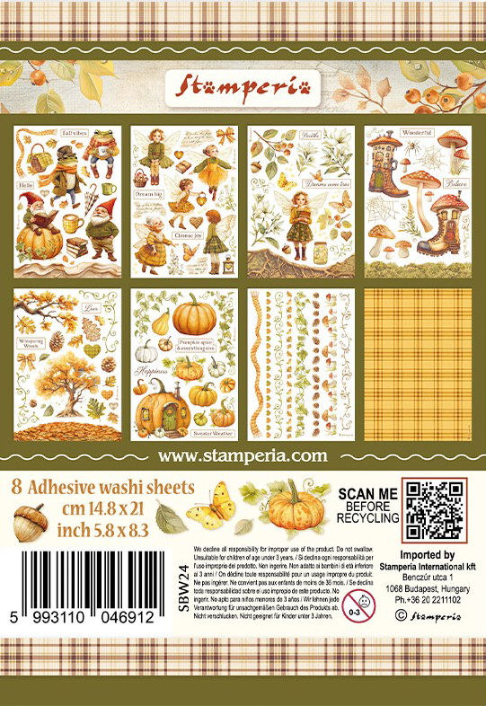 Stamperia Whispering Woods A5 Washi Pad (8pcs)