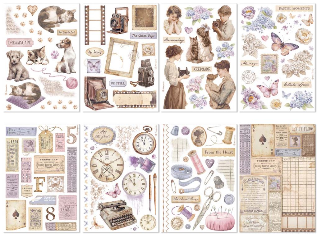 Stamperia Quiet Days A5 Washi Pad (8pcs)