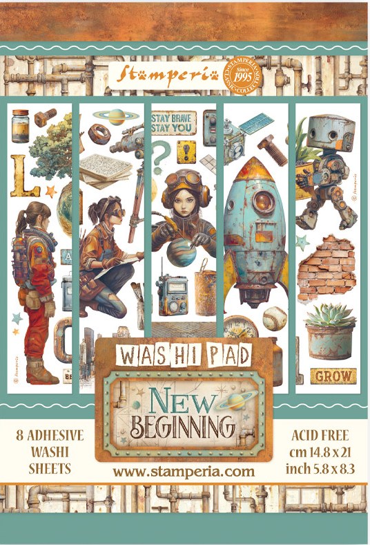 Stamperia A New Beginning  A5 Washi Pad (8pcs)
