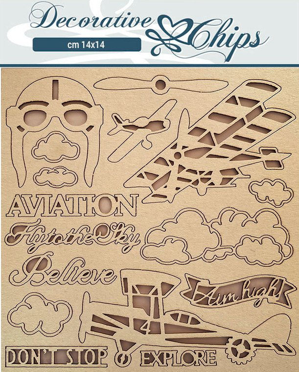 Stamperia Sir Vagabond Aviator Decorative Chips - SCB130 