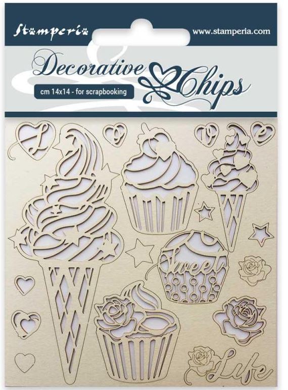 Stamperia Decorative Chips ICE CREAM (SCB14)