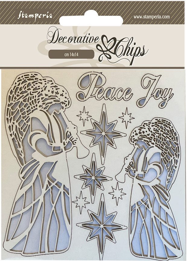 Stamperia Christmas Decorative Chips Angels (SCB176)