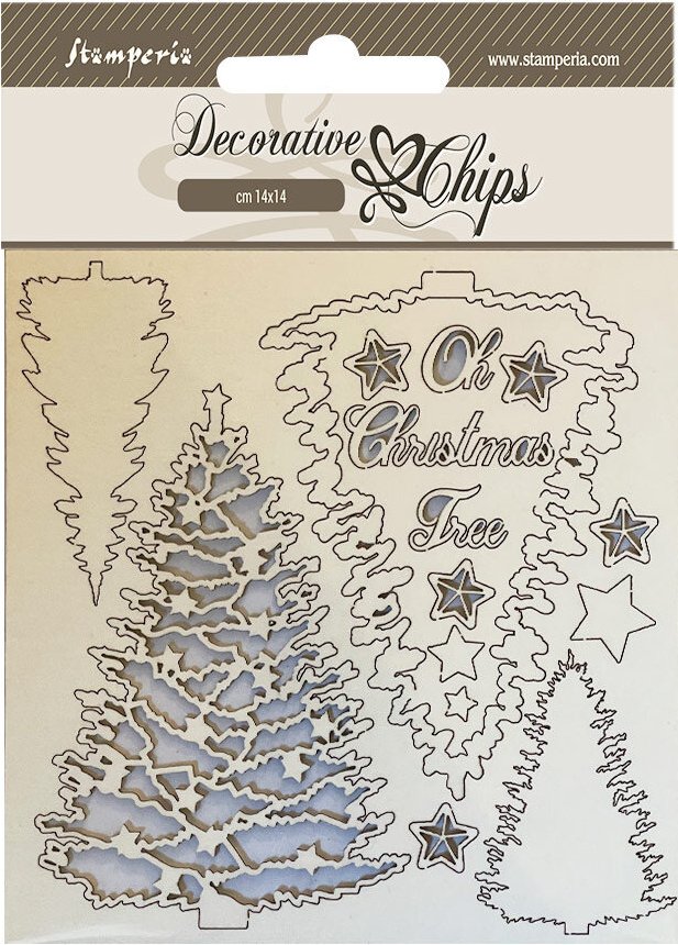 Stamperia Christmas Decorative Chips Christmas Tree (SCB178)