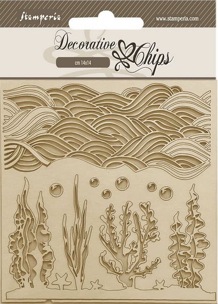 Stamperia Songs of the Sea Decorative Chips  Corals (SCB183)