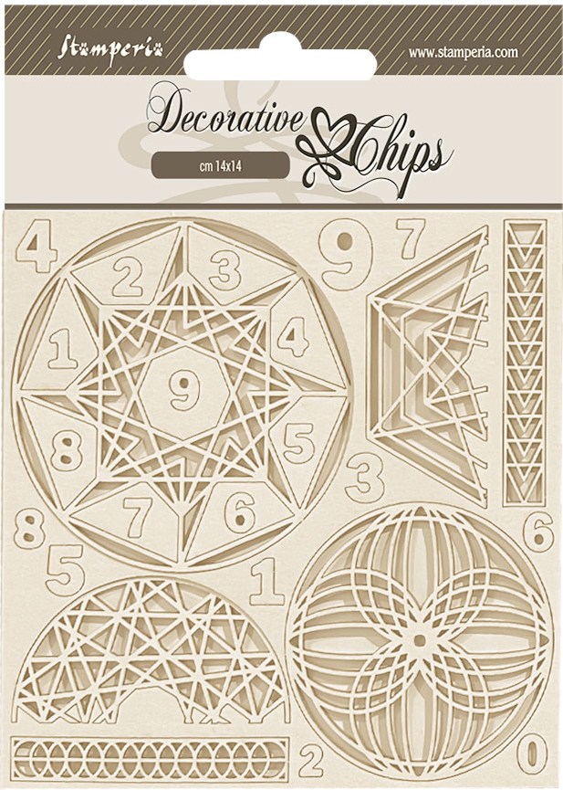 Stamperia Fortune Decorative Chips - Numbers (SCB217)