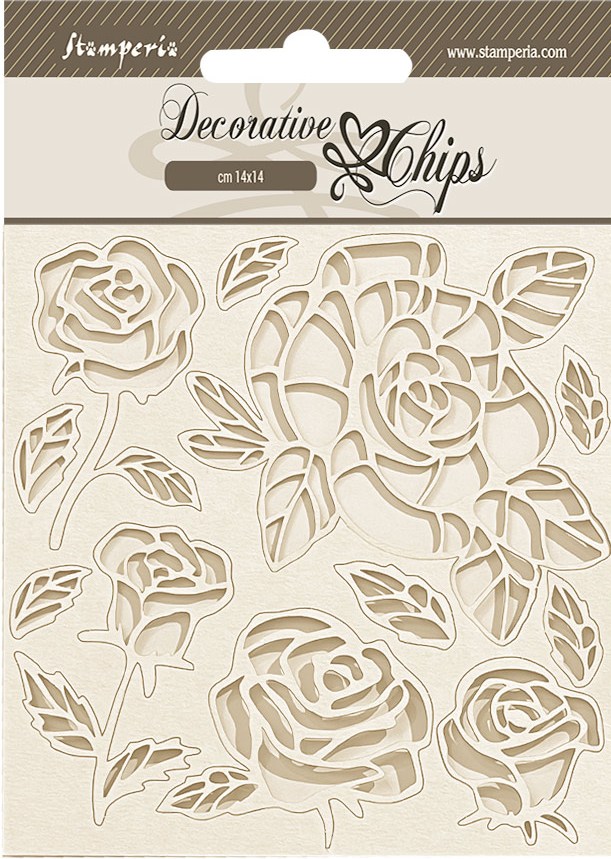 Stamperia Shabby Rose Decorative Chips - Roses (SCB219)
