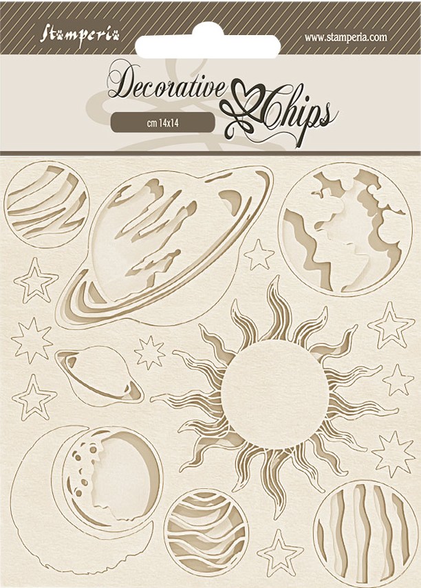 Stamperia Fortune Decorative Chips - Planets (SCB223)