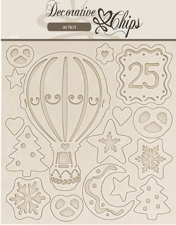 Stamperia Candy Christmas Decorative Chips Air Balloons  (SCB271) 